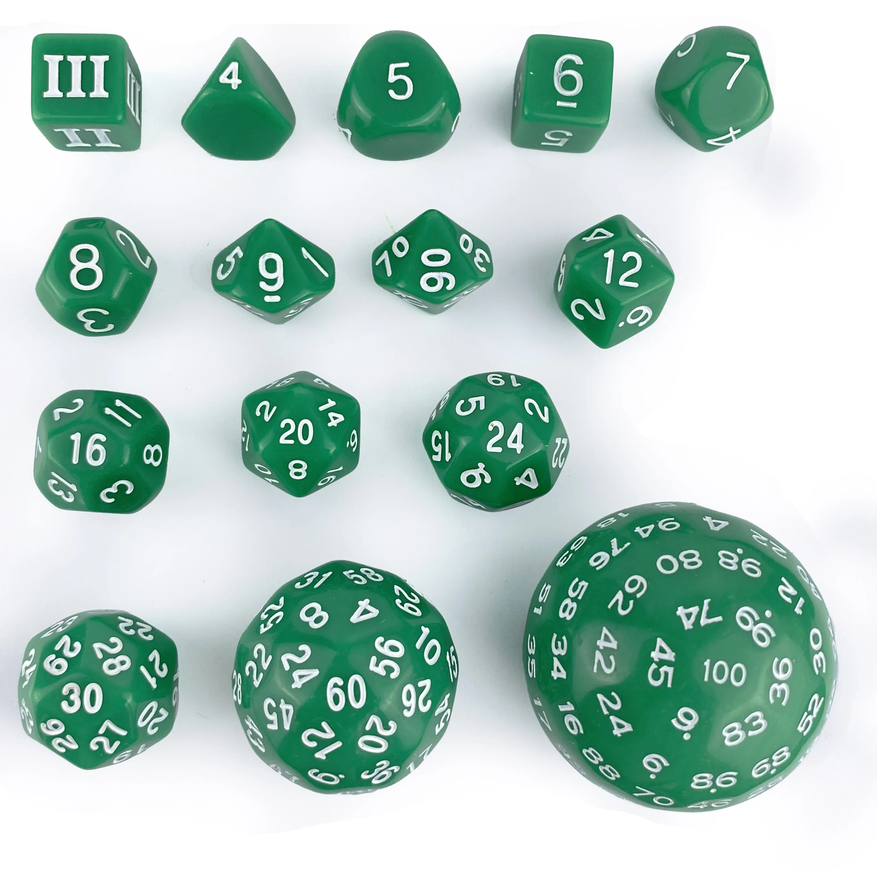 15 pcs Opaque Colorful D3-D100 Polyhedral Dice Set For DND COC RPG Board Game And Gift