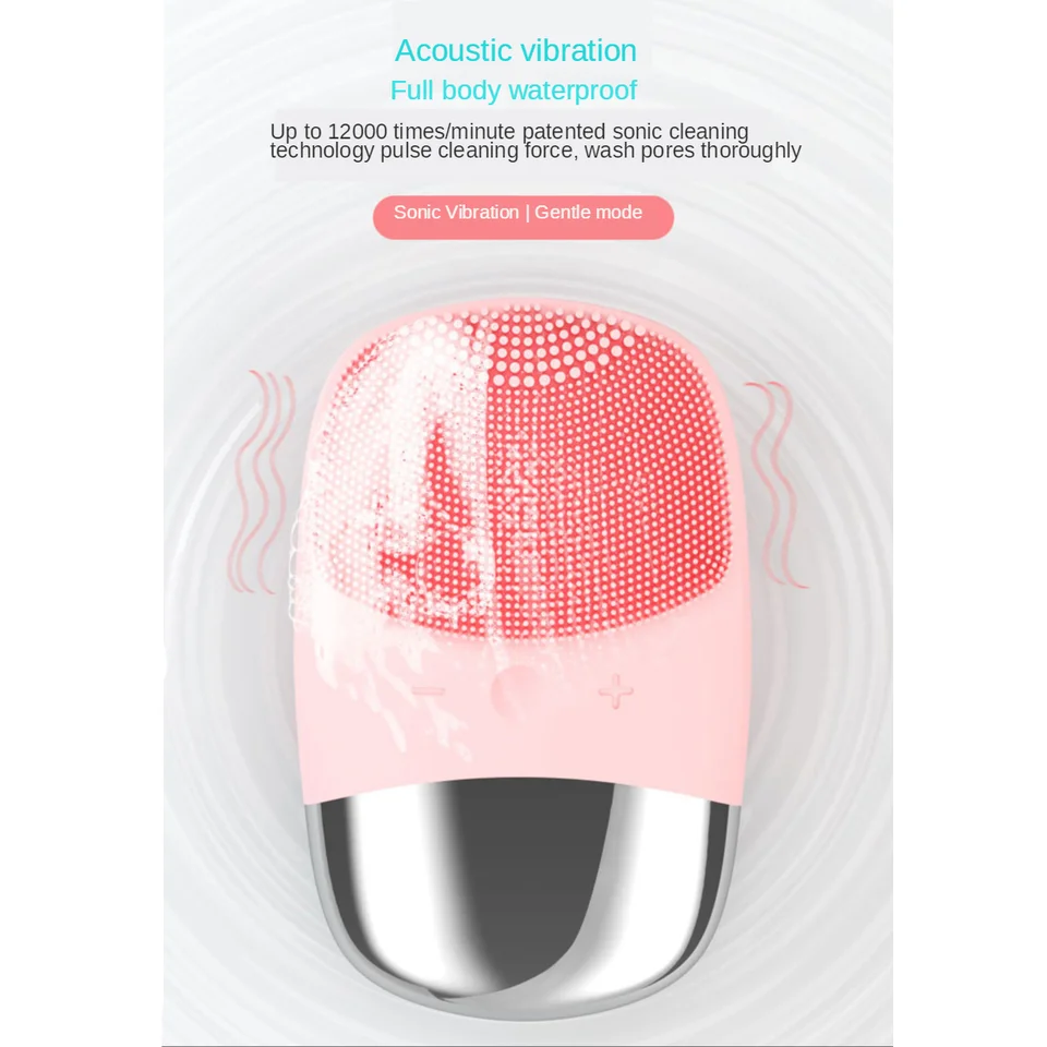 Wholesale Multifunctional Silicone Facial Cleansing Brush Ipx7 Waterproof Beauty Sonic Vibrating Electric Face Brush