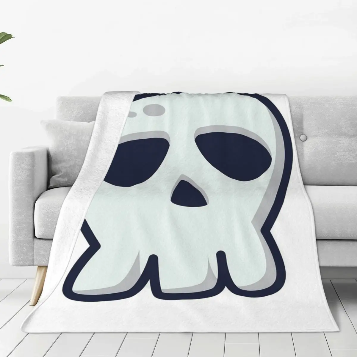 

Cute Skull Halloween Blankets Fleece Breathable Sofa Throw Blankets For Couch Bedding Office Throws Bedspread Quilt