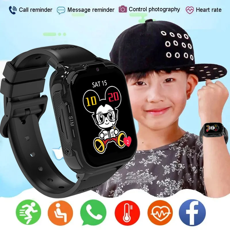 2024 For Xiaomi 4G Children\'s Smart Watch GPS Track Video Call Camera SOS Waterproof Display Location LBS Tracker Smart Watch