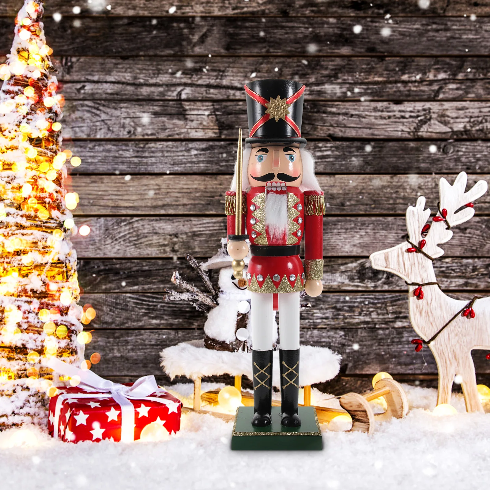 

Christmas Nutcracker Decor 38CM Christmas Nutcracker nament Photo Prop Home Gift Kids Family Xmas nament