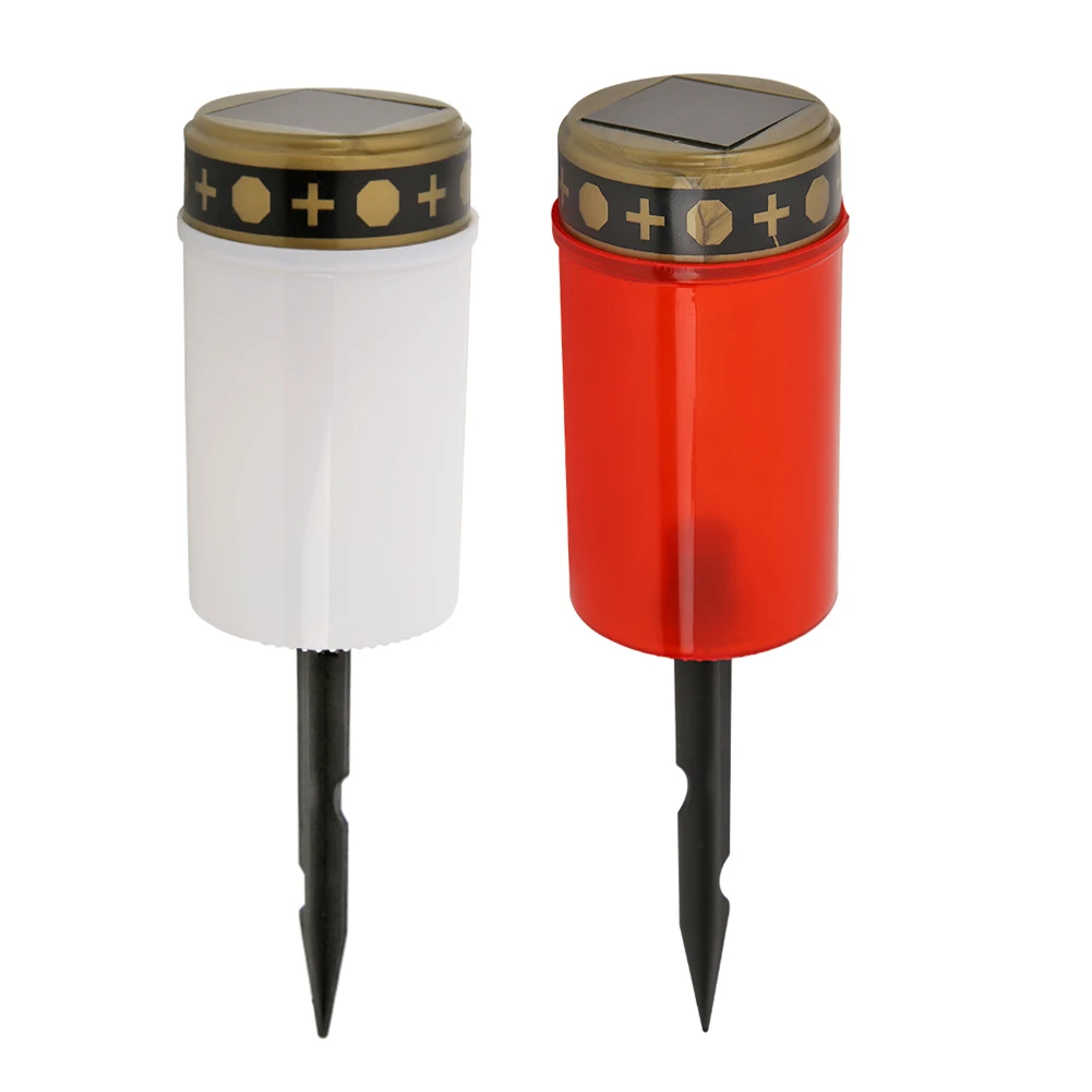 LED Cemetery Ritual Electronic Candle Lamp Flameless Solar Decorative Tea Light Energy Saving and Protection