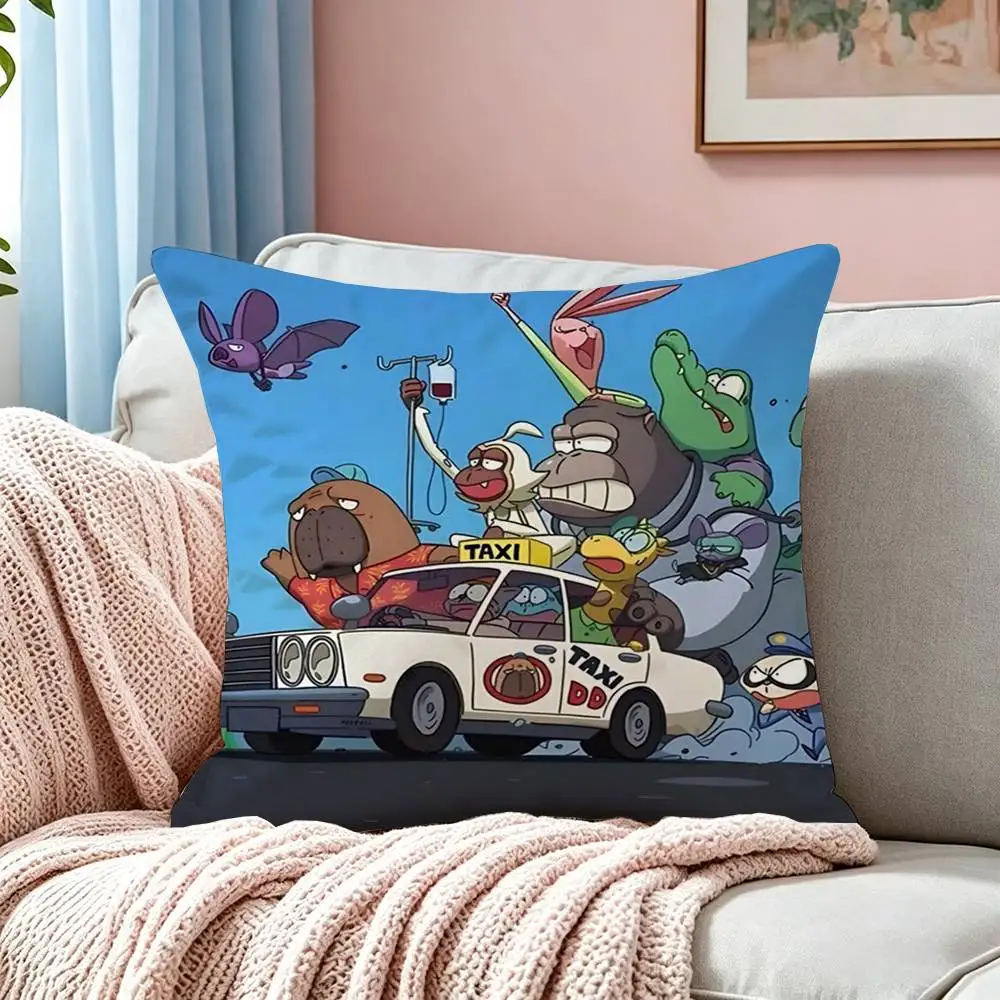 Anime O-Odd Taxi  Pillow Case Square Double-Sided Sofa Cushion Cover Bedroom Bedside Pillow