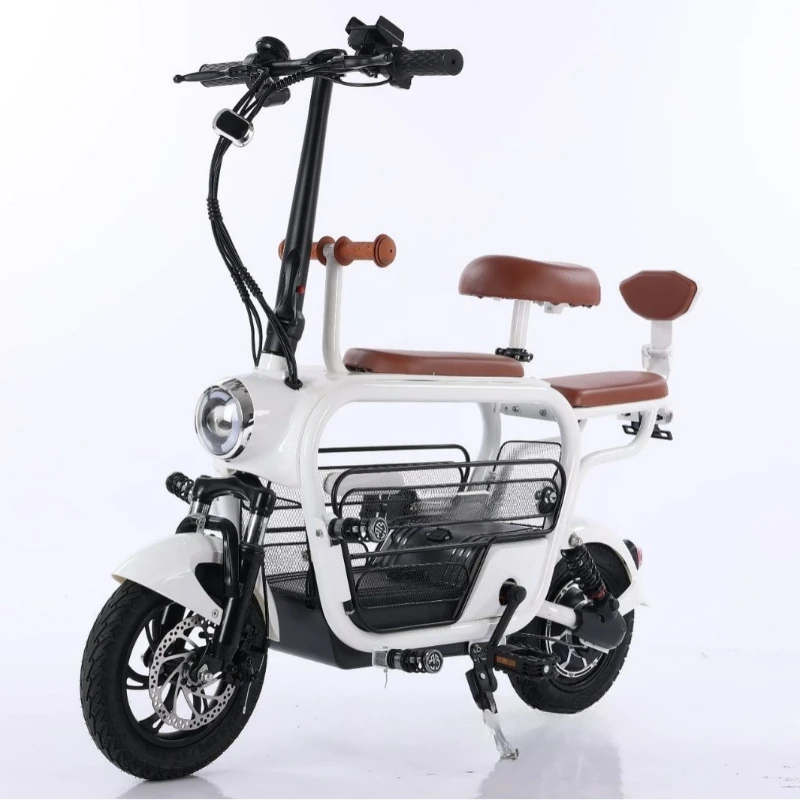 Two-wheeled pet lithium battery car parent-child fashion helps folding small scooter 48V electric car