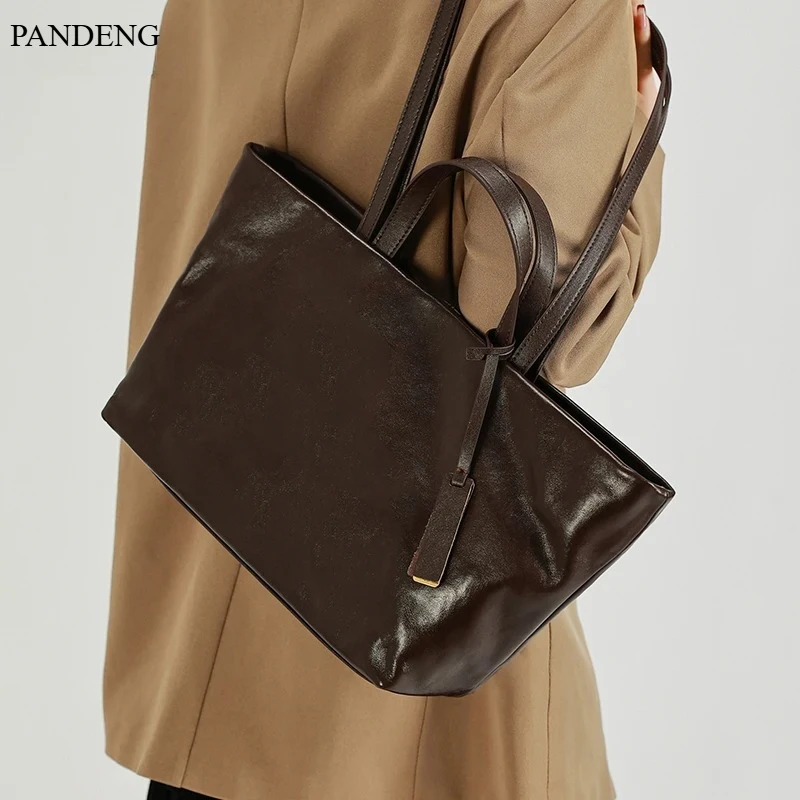 

Женская модная сумка из натуральной коровьей кожи, мягкая женская сумка через плечо из коровьей кожи, женская сумка большой вместимости, роскошная сумка для поездок на работу