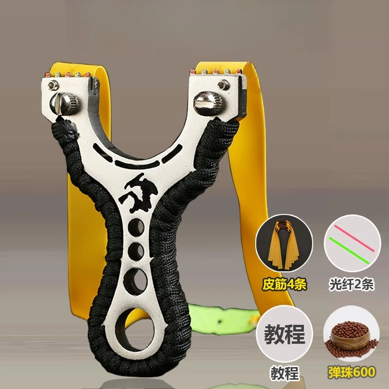 

NEW Stainless Steel Slingshot Outdoor Adult Professional Bow with Powerful Rubber Band