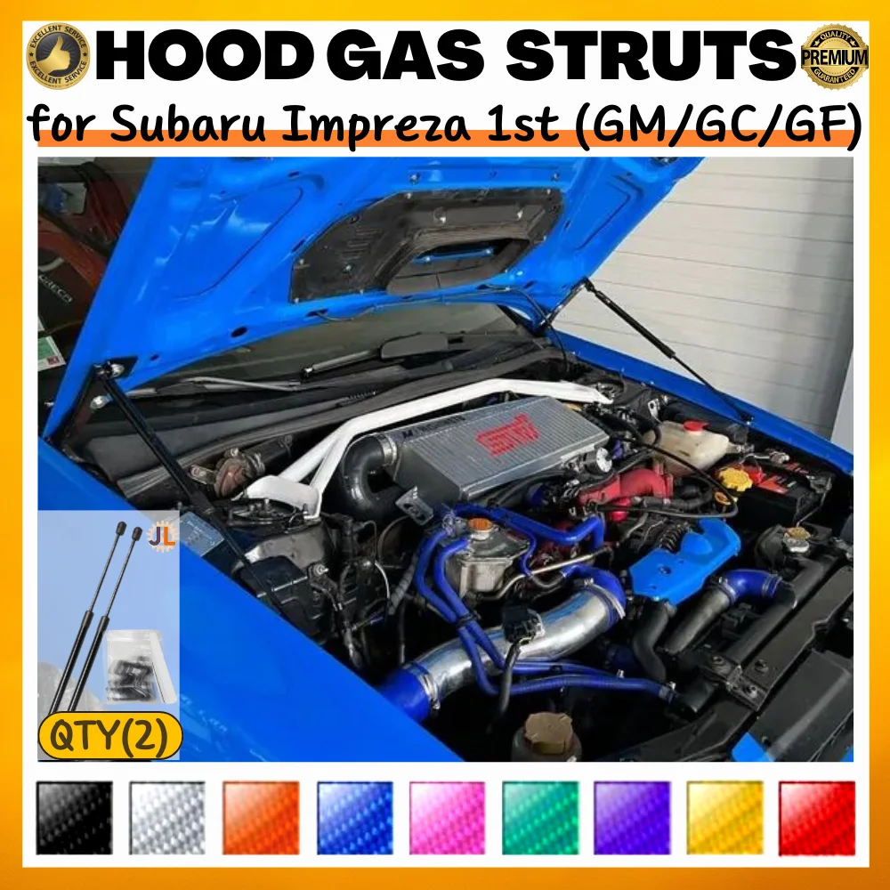 

Qty(2) Hood Struts for Subaru Impreza 1st (GM/GC/GF) 1992-2000 Front Bonnet Modify Gas Springs Shock Absorber Lift Supports
