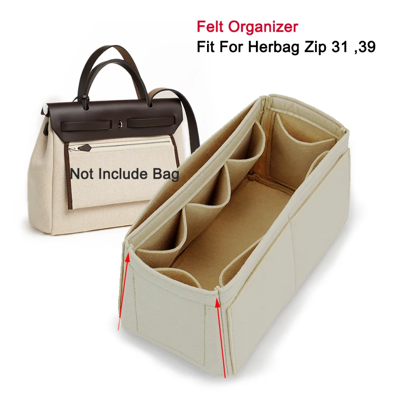 Insert Organizer Fit For H Herbag Zip 31 39 ,Women Handbag Tote Liner Keep Shaper Inner Purse ,50, 52 accept customized sizes