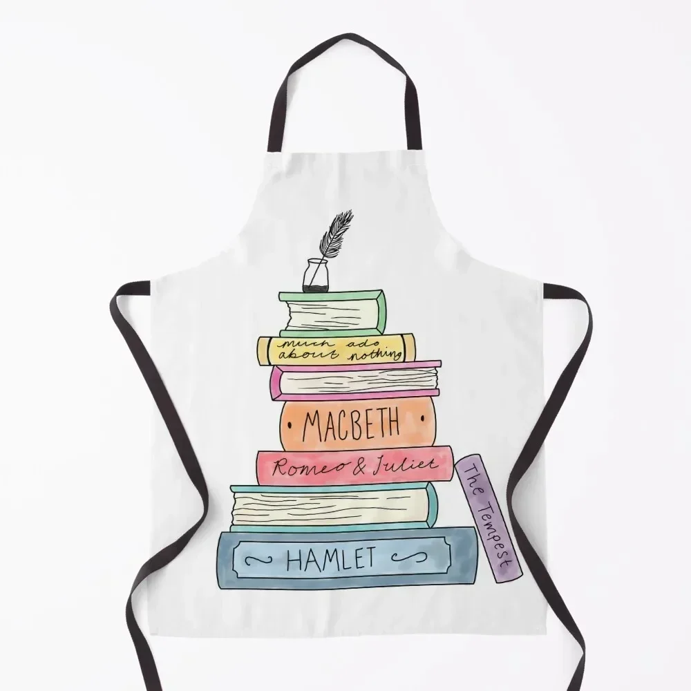 

Shakespeare book stack Apron For Men for kitchen useful Waterproof Kitchen Woman Kitchen And Home Items Apron