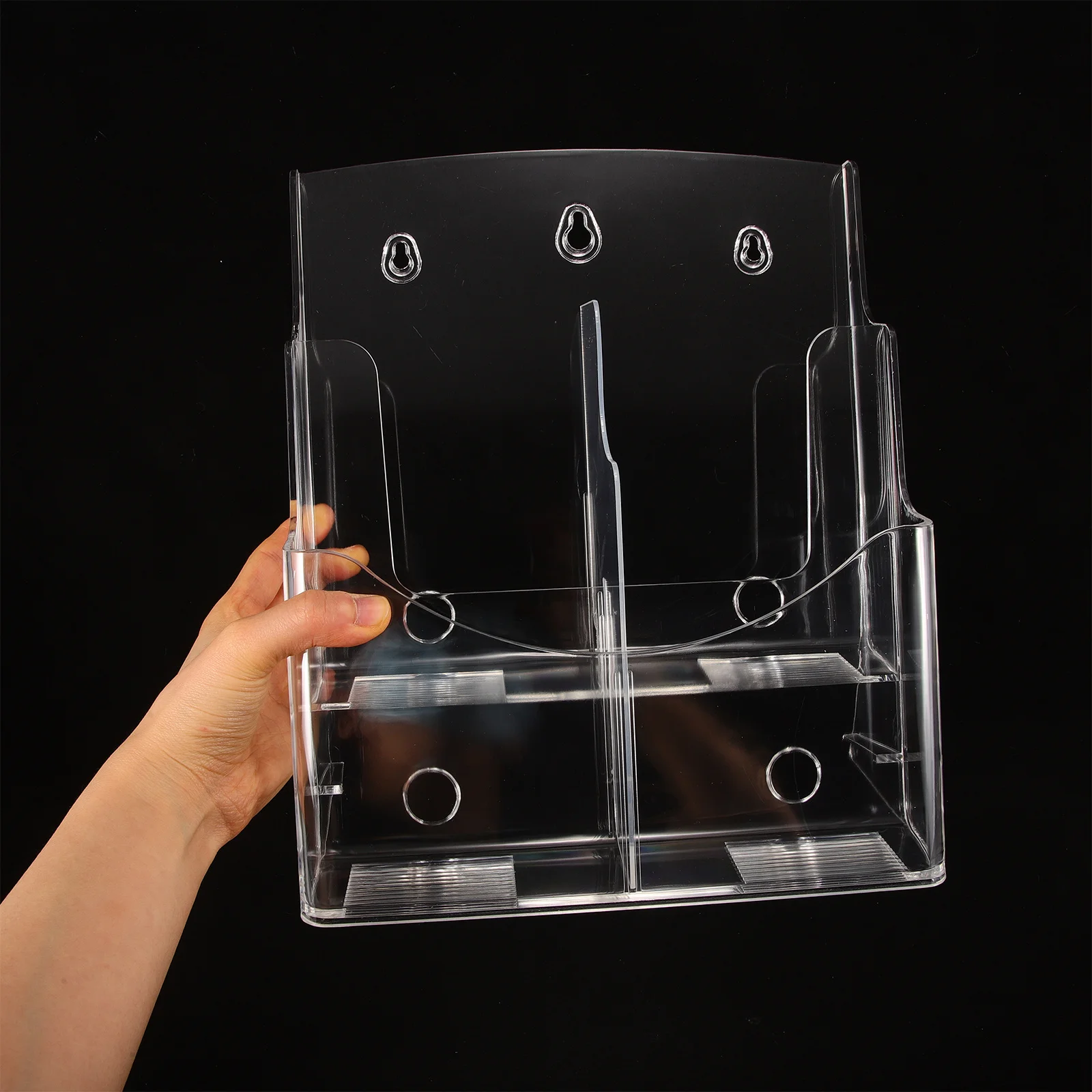 حامل مستندات A4 منظم ملفات سطح المكتب من الأكريليك حامل كتيبات شفافة لمكتب غرفة الدراسة والمدرسة ملف عمودي #1