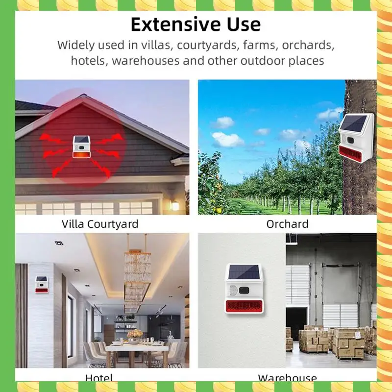 

AB53 Wireless Solar Strobe Alarm Light Sound Flash Outdoor Alarm Siren For 433Mhz Wifi GSM Alarm System For Home,Farm
