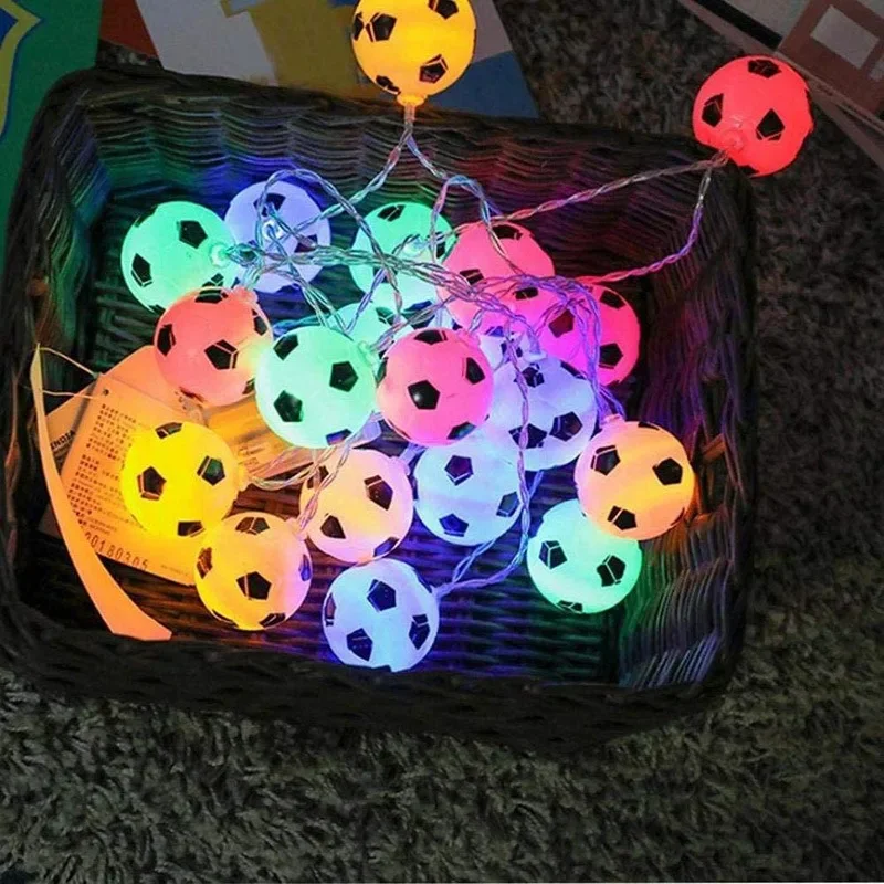 1.5m 10LED Soccer Ball Fairy String Light Bedroom Hanging Lights Garden Sports Football Theme Birthday Party Favors Decoration