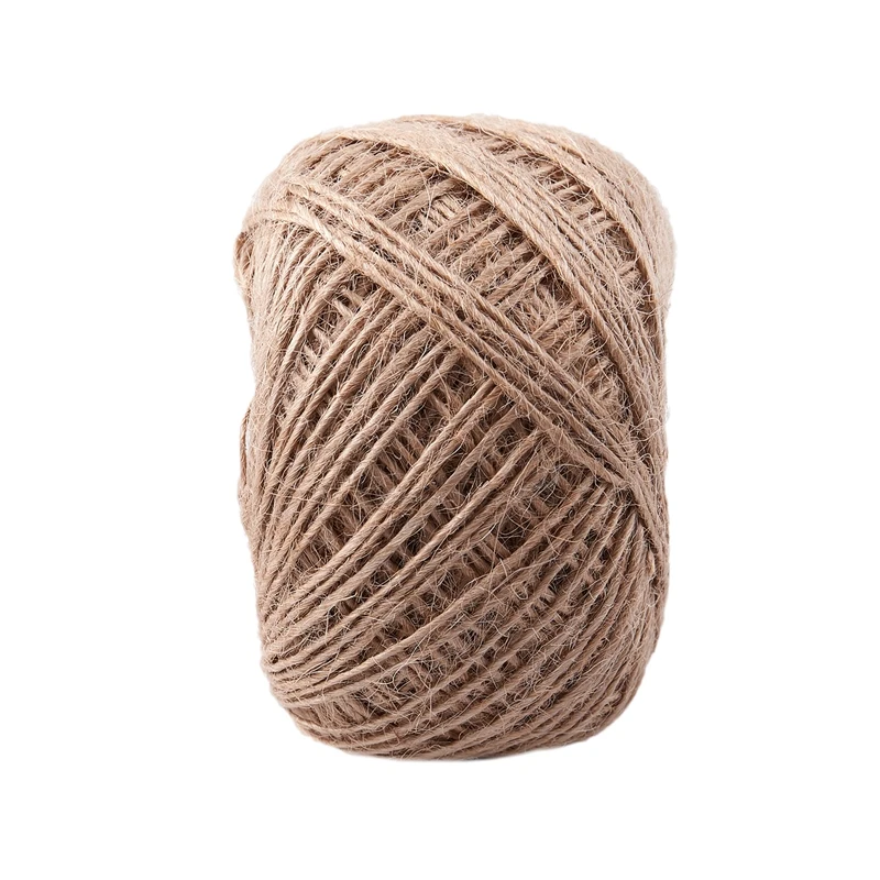 100M 1mm Natural Textured Hessian Jute Twine String Tag Label Hang Rope Wedding Home Woven Decorative DIY Crafts