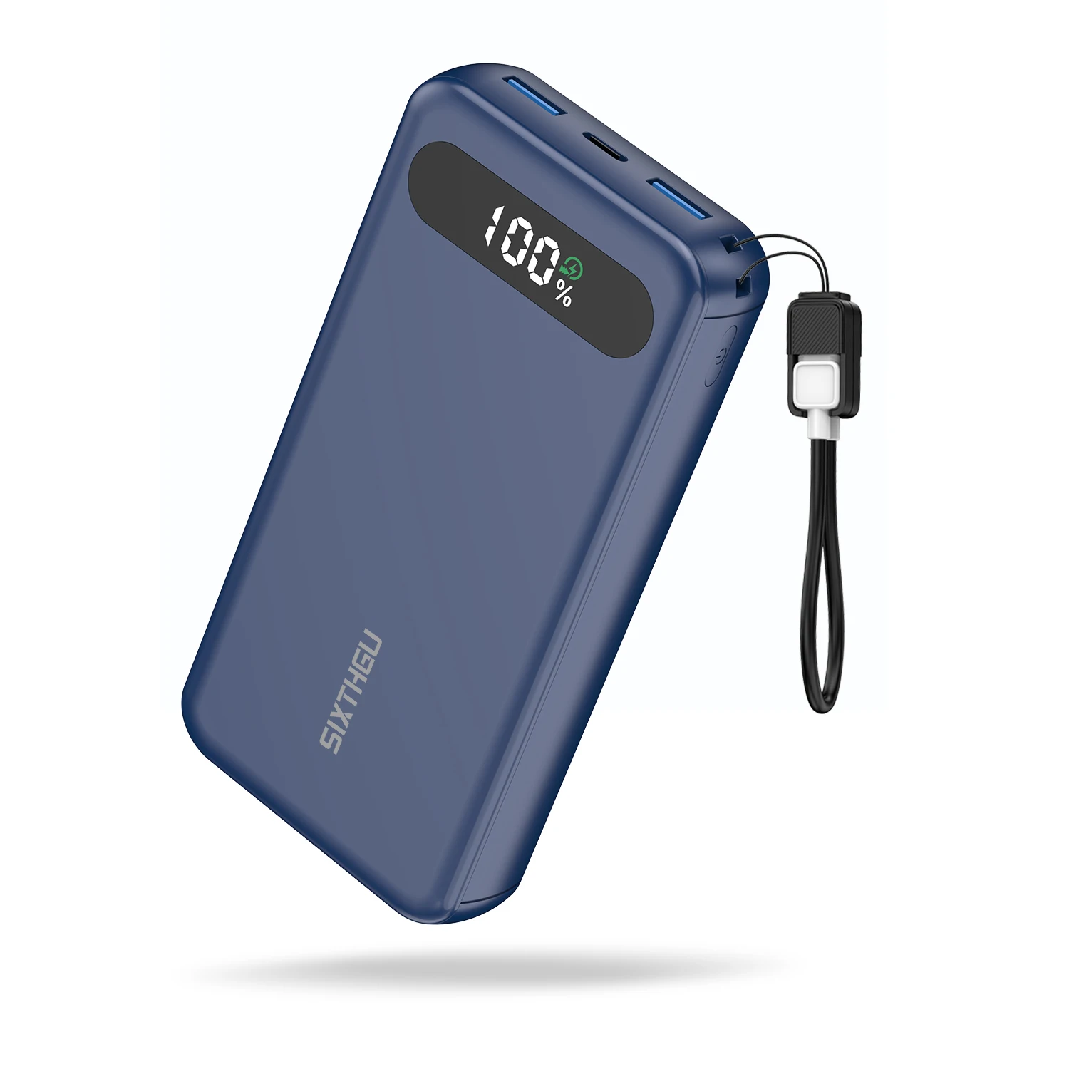 

Портативное зарядное устройство SIXTHGU Power Bank 20000 мАч, быстрая зарядка PD 45 Вт, 3 выхода и 2 входа, с кабелем USB-C, для телефона