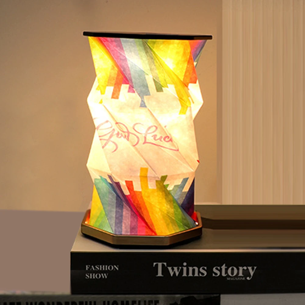 Girando Folding Books Lamp, Pintura simples, Artesanato elegante, Ornamento decorativo para sala de estar, Lar