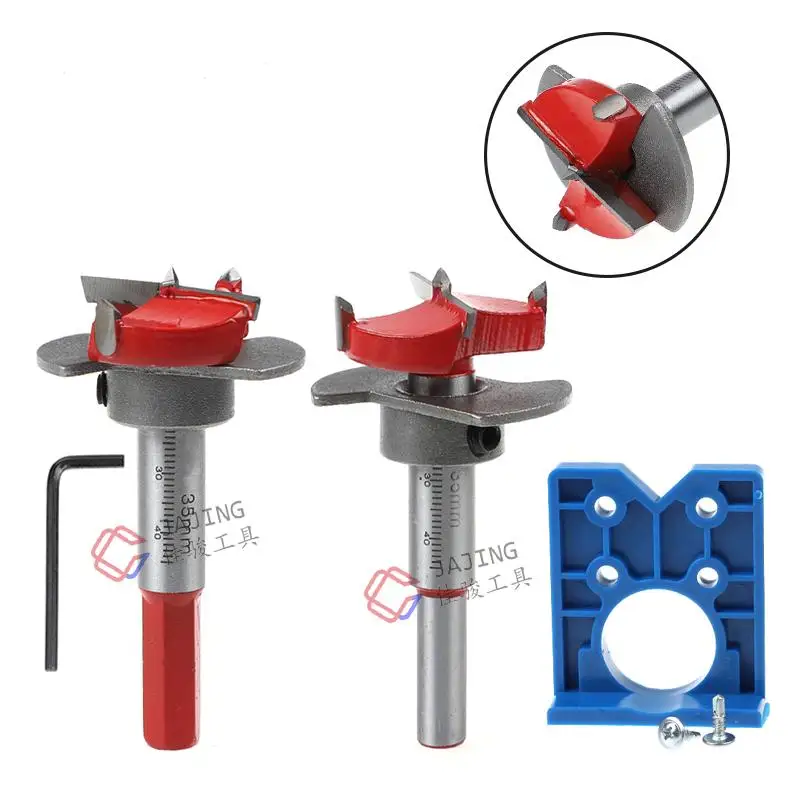 35mm Hinge Boring Bit Hole Jig Drill Guide Locator Set DIY Woodworking  Concealed  Door Saw Cabinet Accessories Tools