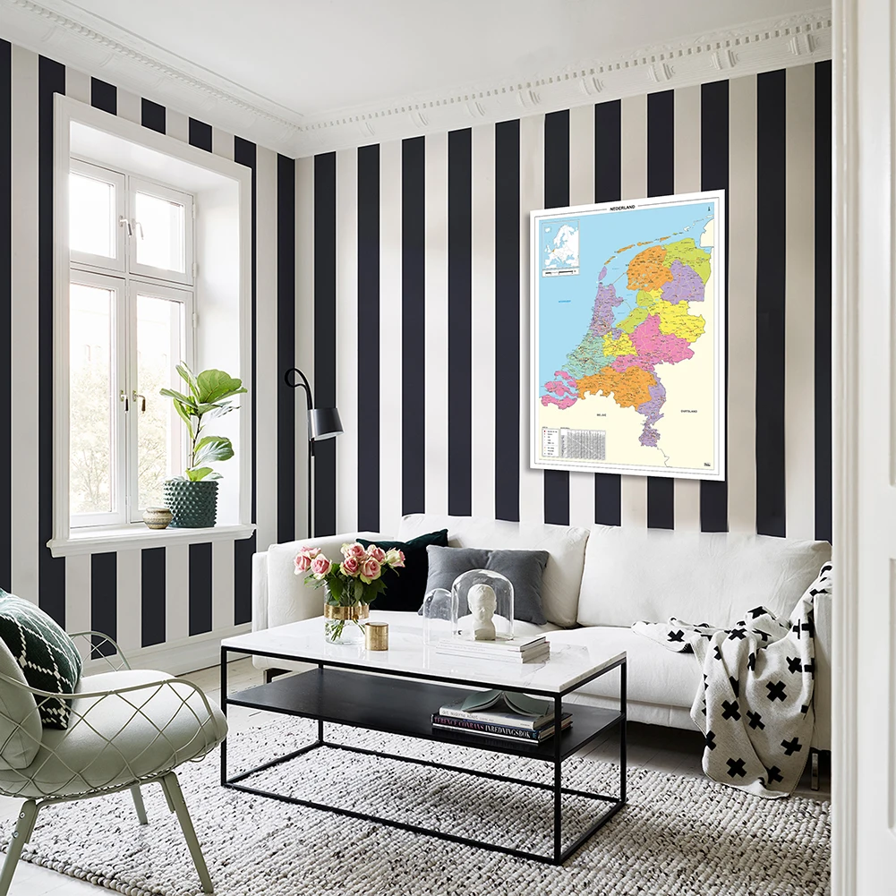 Karte des Niederlandes in nieder län dischen großen Poster Vlies Leinwand Malerei Raum Home Decoration Schul büro liefert 150 * cm