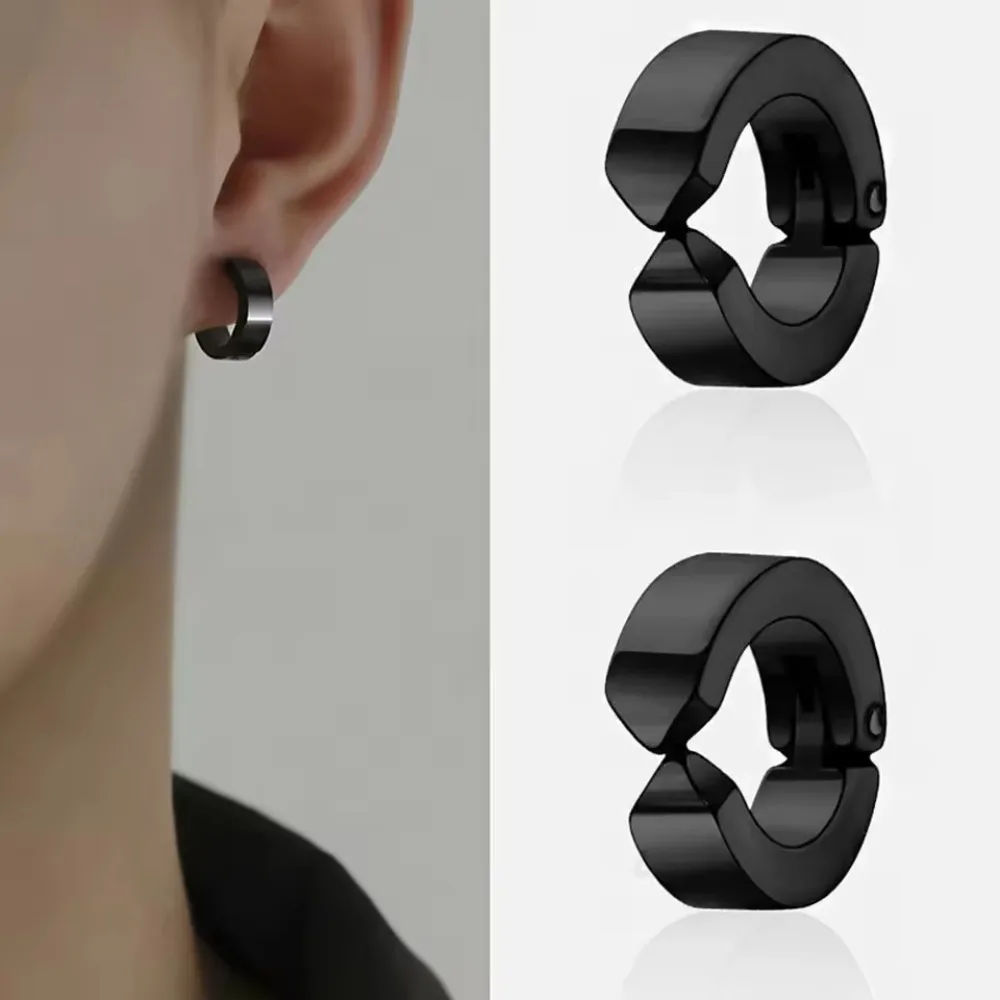 Titanium Steel Magnetic Stud Earrings Non Pierced Clip On Punk Hip Hop Jewelry For Men Women Teens Ear Accessories
