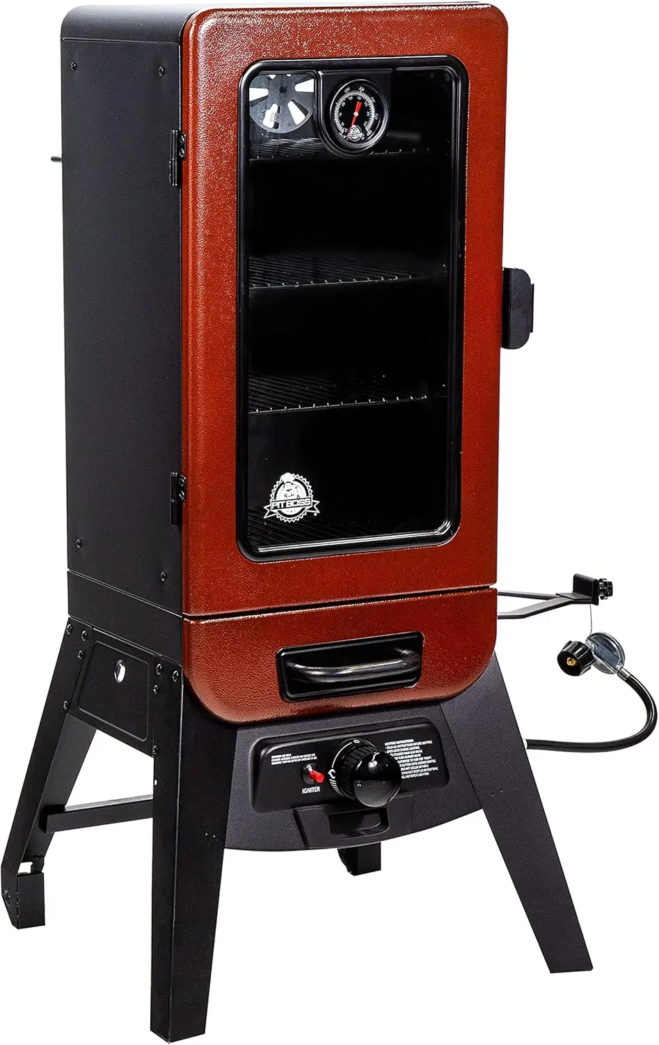 Outdoor Smoking, Metal, Red - 3 - Series Gas Vertical Smoker
