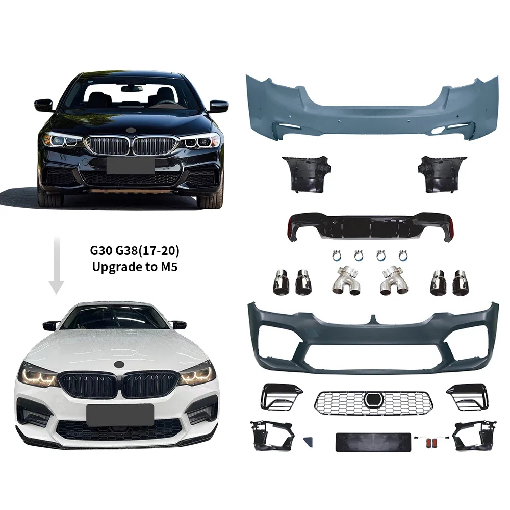 

Full Set M5 Facelift Rear Diffuser Front Bumper Bodykit Body Kit for BMW 5 Series G30 G38 2017-2020 Upgrade to M5 2021 2022