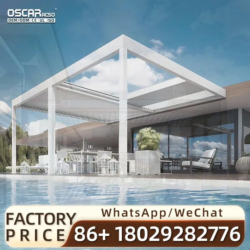 

Отдельно стоящий алюминий для улицы 4X4m 5X3m 6X4m Современный биоклиматический для сада, патио, беседки на заднем дворе