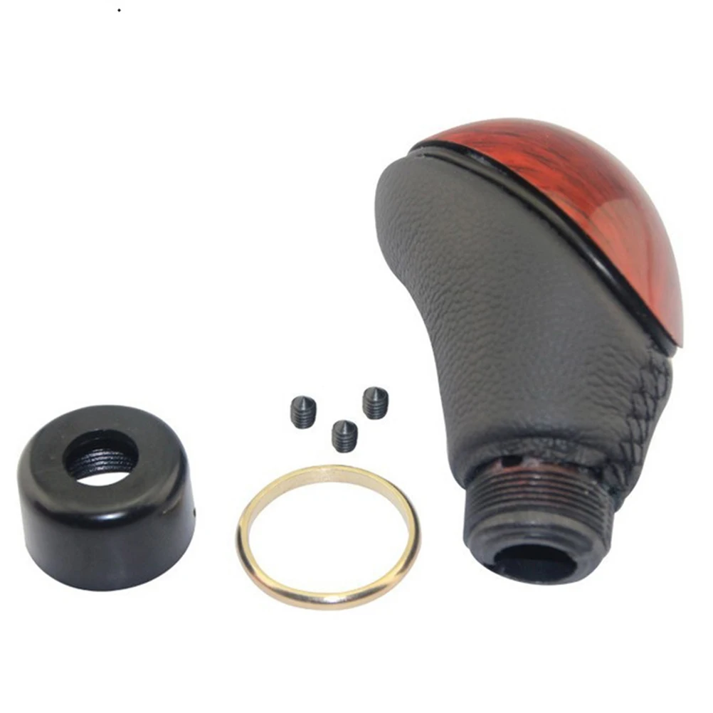 

Stylish Car Gear Knob Manual Stick Shift Adapter Simulated Peach Wood Universal Fit Durable Comfort Grip 5 Knob Set Gear