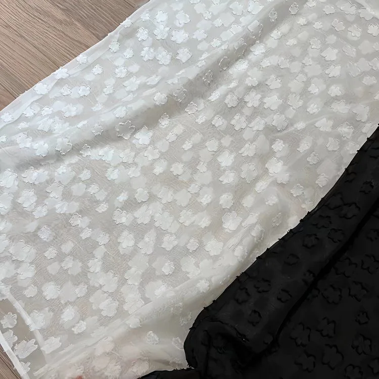 Floral jacquard preto branco chiffon deslizamento vestido primavera verão feminino com decote em v sem mangas vestido em camadas uma peça midi vestido coreano