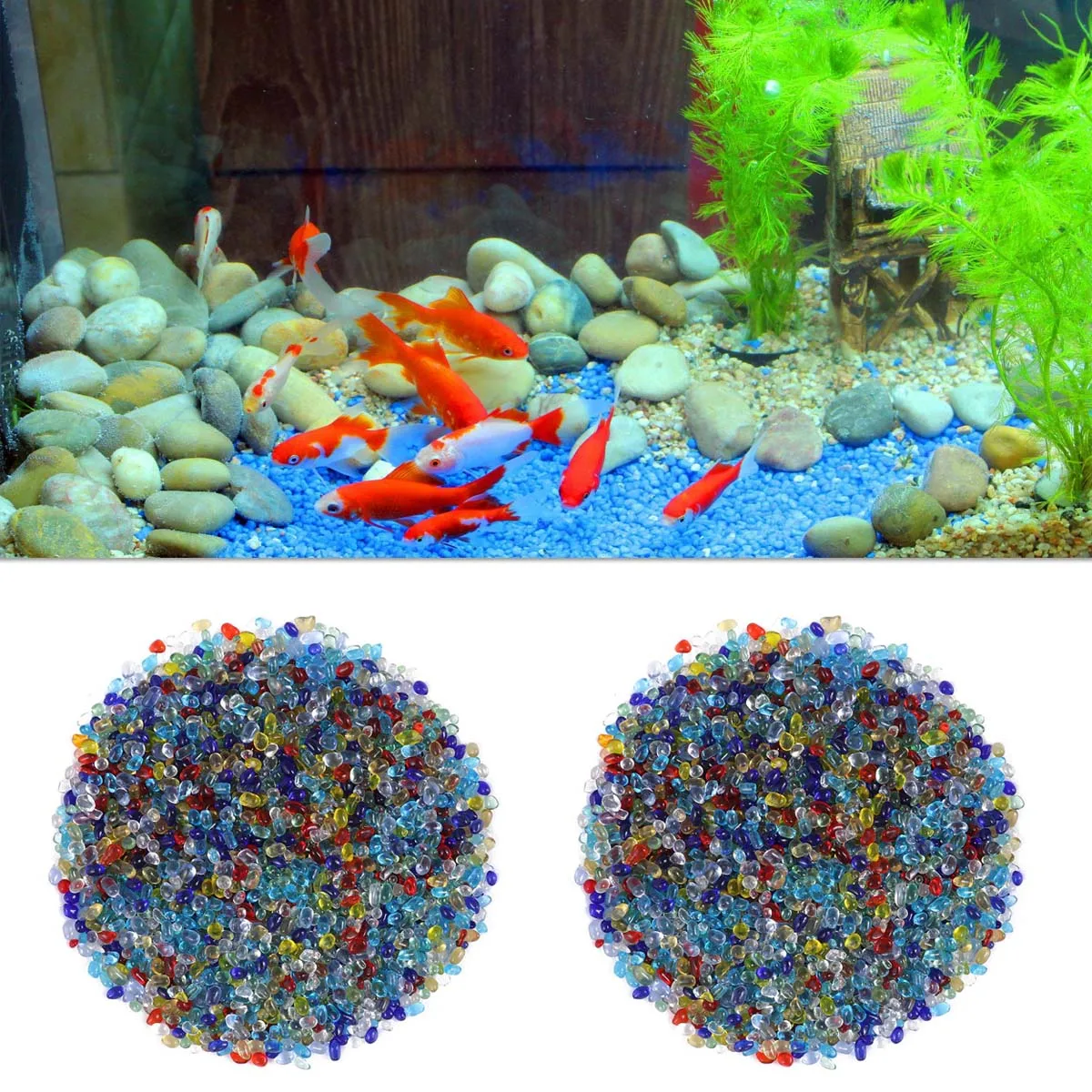 

Glass Bead Gems Coloful Coloured Sand Crystal Stones for Aquariums Cobblestone Decorative