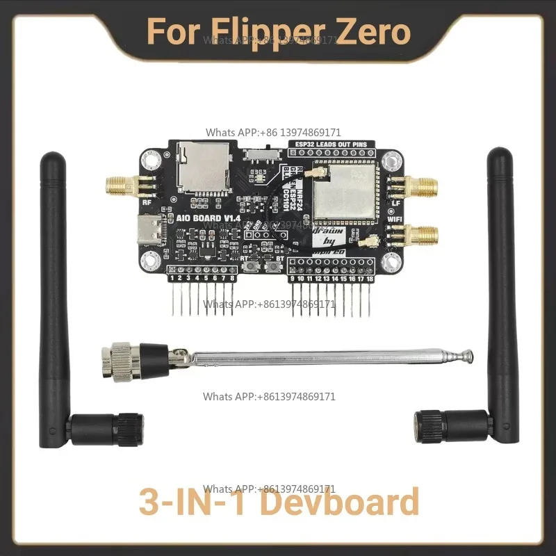 Flipper Zero 3-in-1 Expansion Module WiFi NRF24 + CC1101 RF Board 2.4GHz & 433MHz Sniffer/MouseJacker Plug-and-Play Accessory