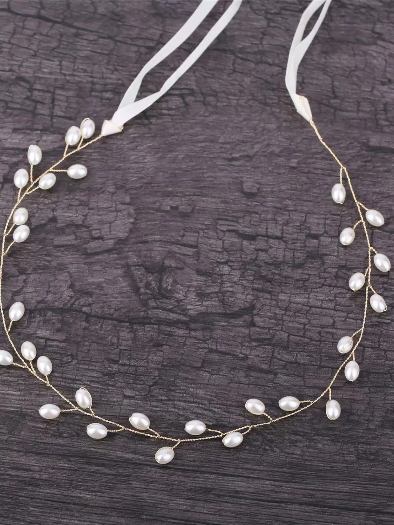 Handmade Fashion Pearl Hair Vine Headband Leaf Hairband Tiara Bridal Wedding Hair Accessories Jewelry Hair Vine Headband