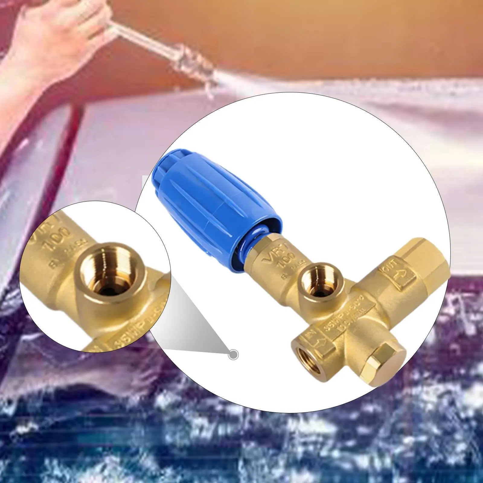 Durable Pressure Washer Pump Unloader Valve Brass 4800 PSI Accessory for Home Improvement and Cleaning