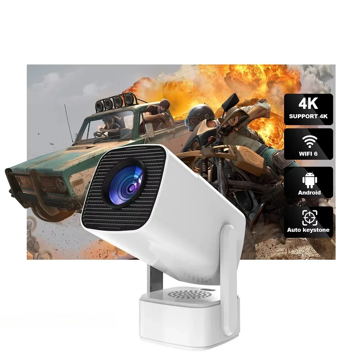 

Smart Projector HT13 WIFI HD 720P Speaker APP Market TV Android 11 LCD Home Theater Outdoor 4k Portable Mini Projector