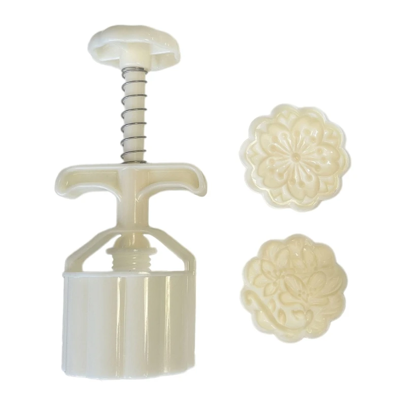 Practical Hand Press Mooncakes Mould Elegant Flower Embossed Mooncakes Mould Beautiful Hand Press Pastries Stamp