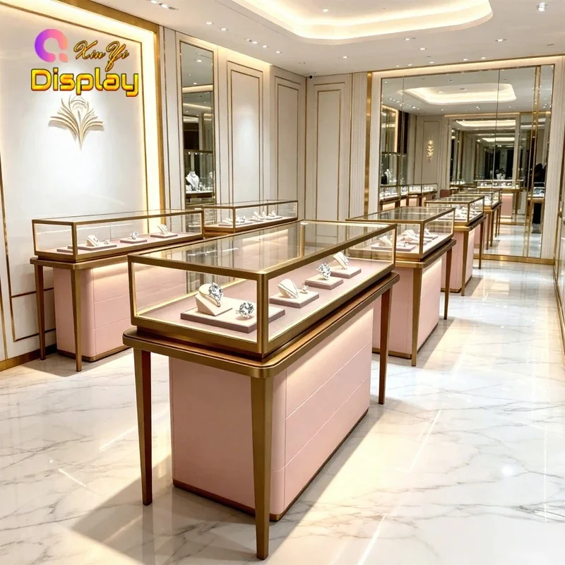 custom.Custom Modern Luxury Jewelry Display Cabinet with LED Lighting Eco-Friendly & Durable Design Retail Shops and Shoppin