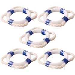 5Pcs Dollhouse Decorative Life Ring Toys Miniature Life Buoy Model Mini Home Wall Nautical Ornament multiuse DollHouse Accessory