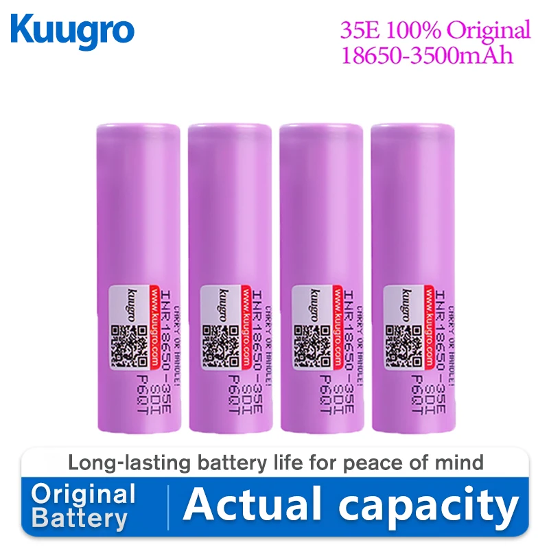

18650 Battery 100% Genuine INR18650-35E 3500mAh 3.7V 10A Rechargeable 18650 Lithium Ion Battery for Toys Power Tools Flashlight