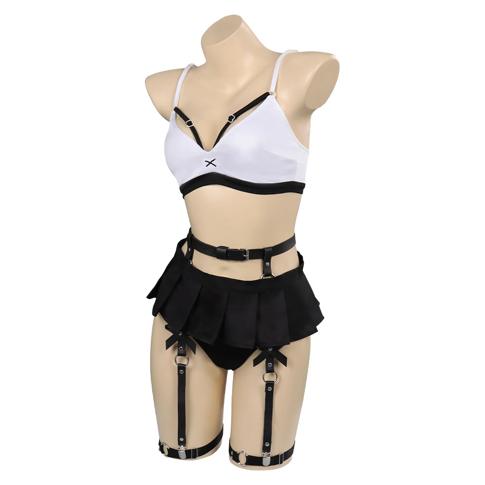 Final Nette Tanza Lockhart Cosplay Costume pour femmes et filles, haut, jupe, pantalon, jambe, tenue sexy, fantaisie, Halloween, carnaval, déguisement imbibé