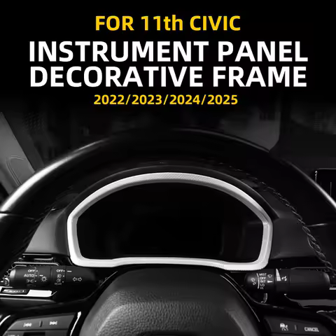 For Honda 2022 2023 2024 2025 Civic 11th Accessories dashboard frame cover dashboard decorative trim abs White grid pattern
