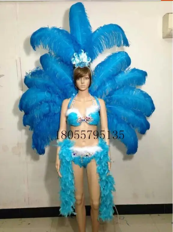 Samba Feathers Stage Costumes para Mulheres, Dance Show, Carnaval, Festival