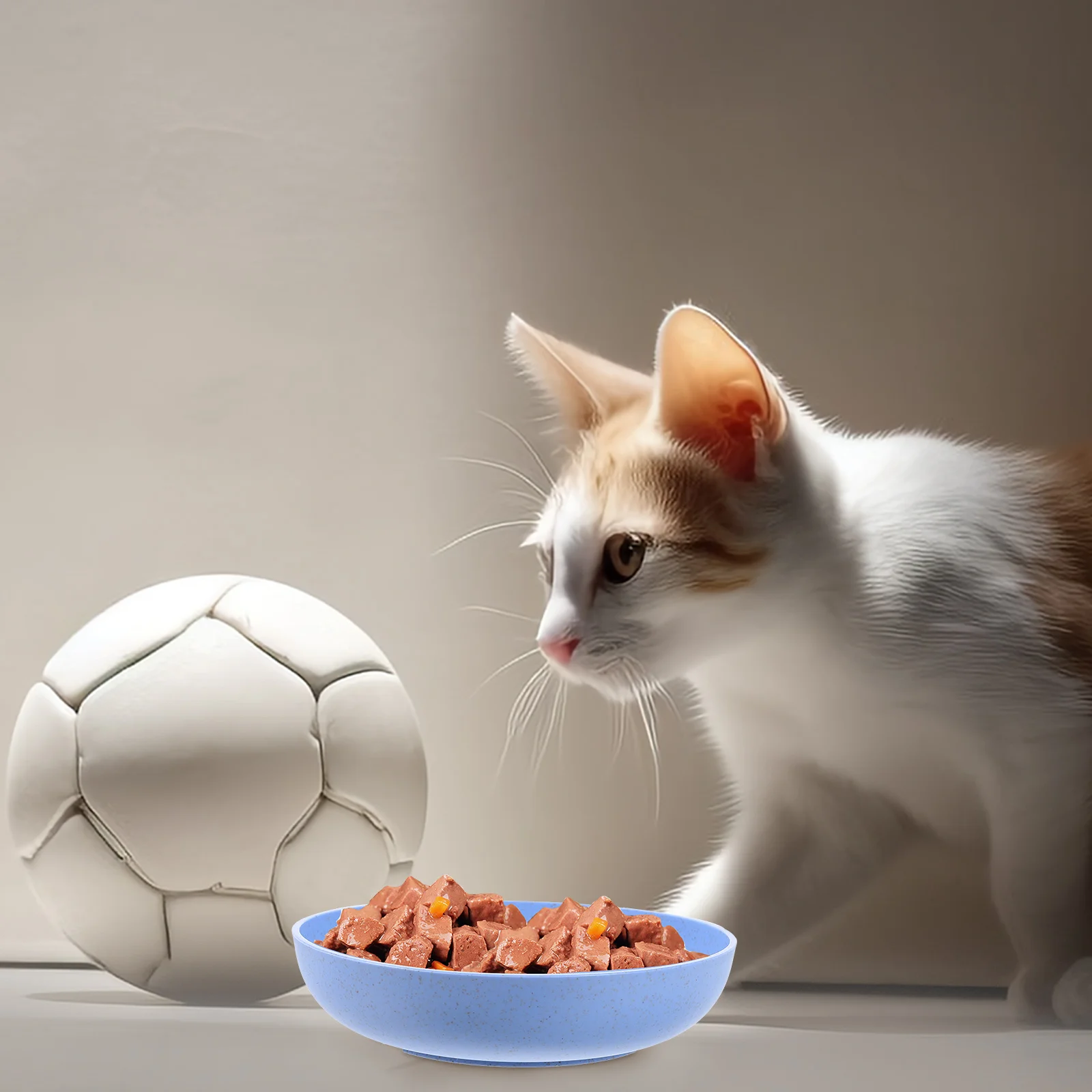 

6pcs Cat Food Bowls Shallow Small Kitten Feeding Plates For Indoor Cats Non-Slip Dishwasher Safe Plastic Pet Bowl