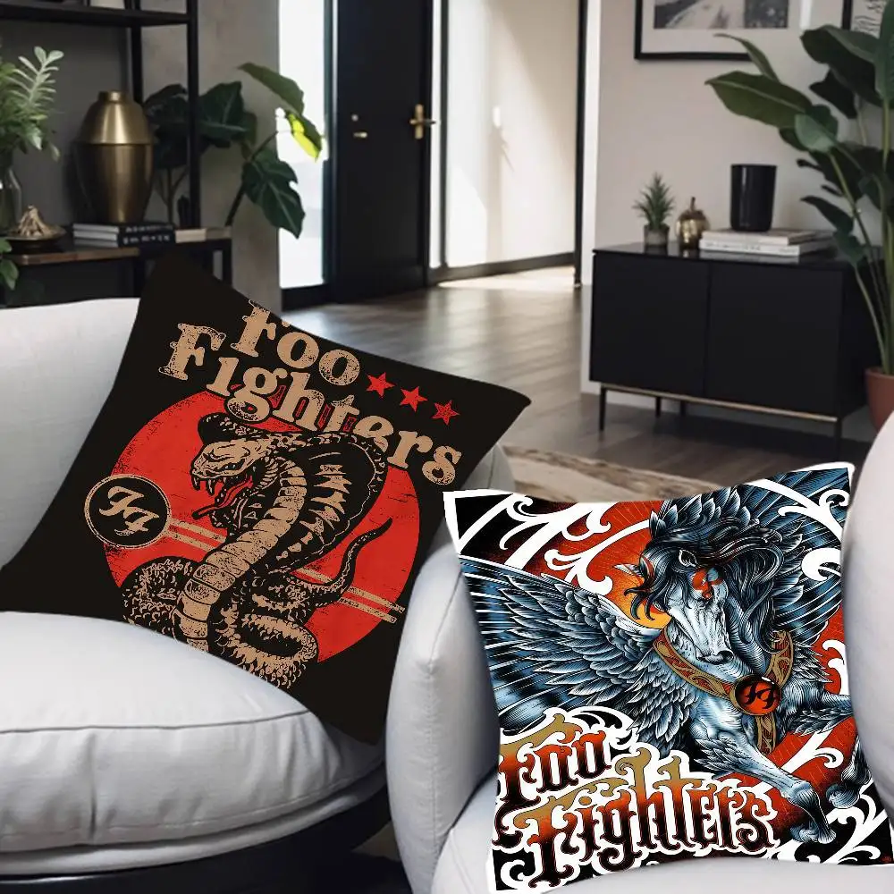 Foo Fighters Kissenbezüge, Cartoon-Sofa, dekorativ, für Zuhause, doppelseitiger Druck, kurzer Plüsch, niedlicher Kissenbezug