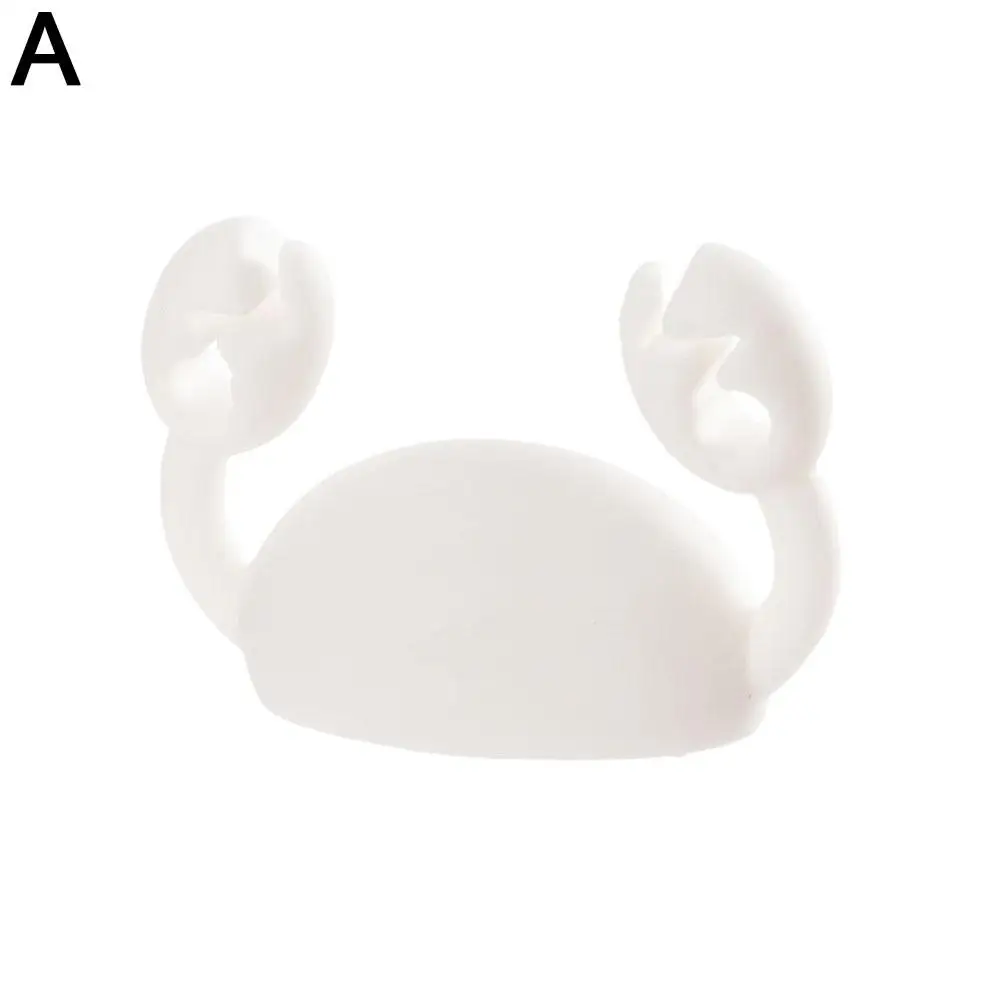 Soporte de Cable de cangrejo de dibujos animados, organizador de cables de silicona de escritorio, Clip de gestión de cables para auriculares USB, organizador A5L9