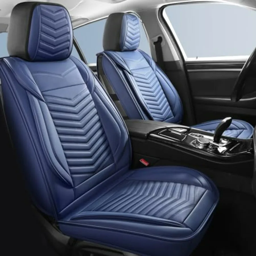 

Дышащие водонепроницаемые универсальные противоскользящие чехлы на передние сиденья автомобиля для большинства легковых автомобилей, внедорожников, грузовиков, седанов, 2 шт., синие