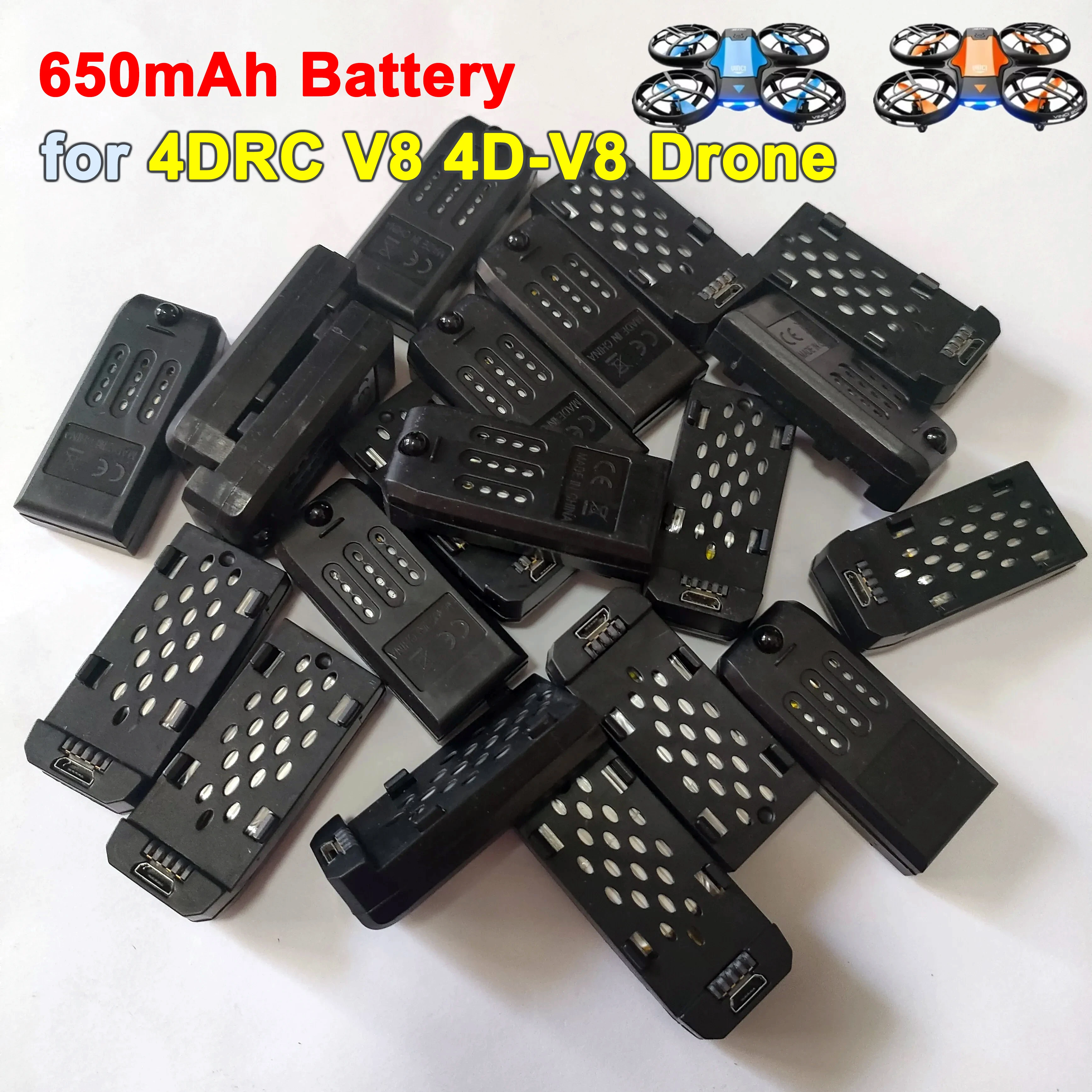 Original 4DRC V8 4D-V8 RC Drone Quadcopter Battery Spare Part 3.7V 650mAh Battery Part V8 Airplane Accessory Wholesale