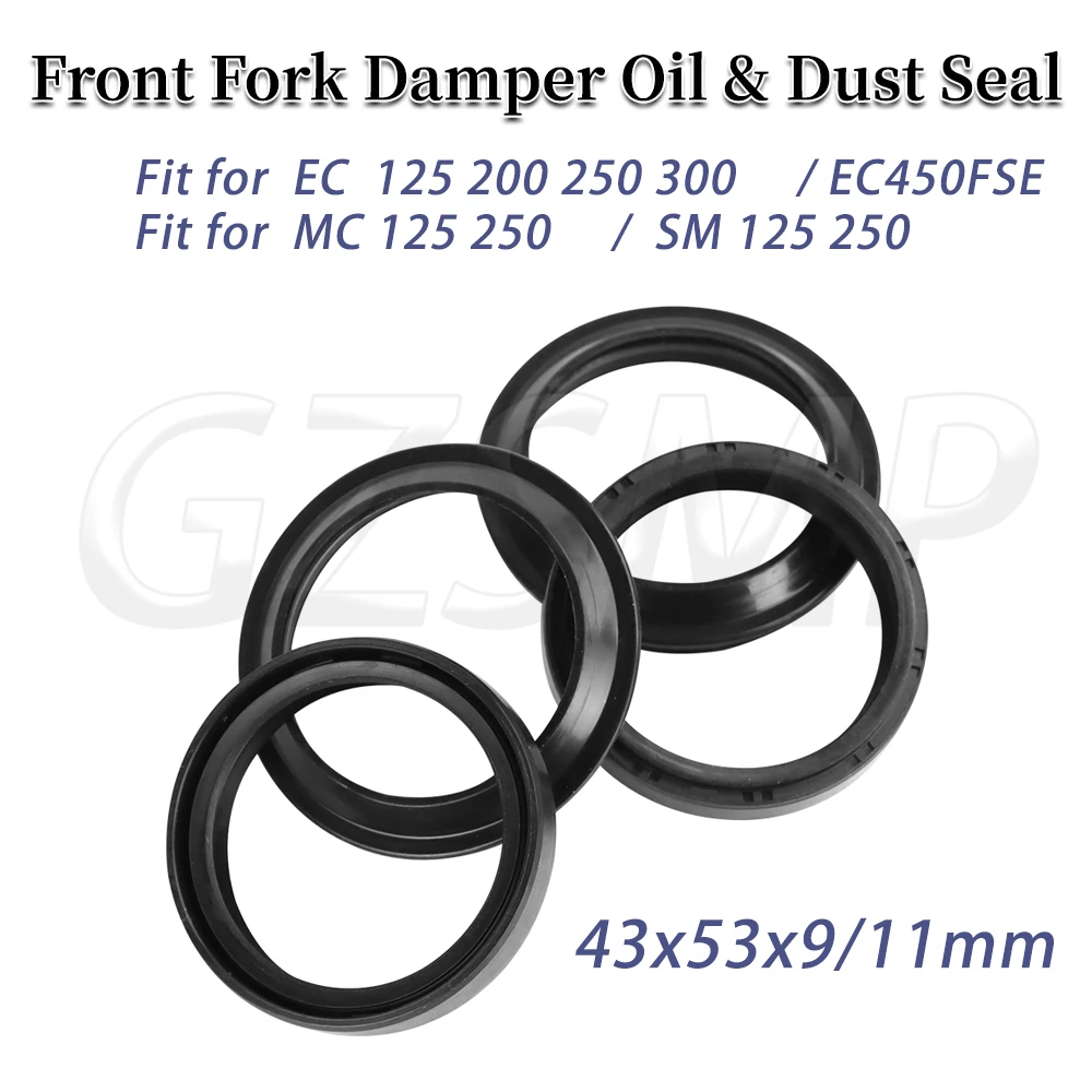 

43X53X9/11 Fork Oil Seal 43x53 Dust Cover Fit for Gas-Gas EC125 EC 200 300 EC450FSE MC SM 125 250 2003