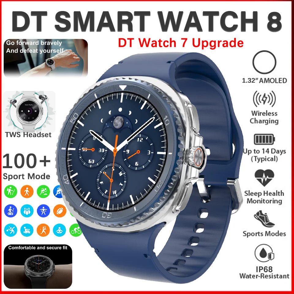 

ГОРЯЧИЕ оригинальные часы DT 8 Ultra Smart Watches Мужские GPS NFC Bluetooth-вызов 46 мм AMOLED Фитнес Спортивный трекер Здоровье Смарт-часы