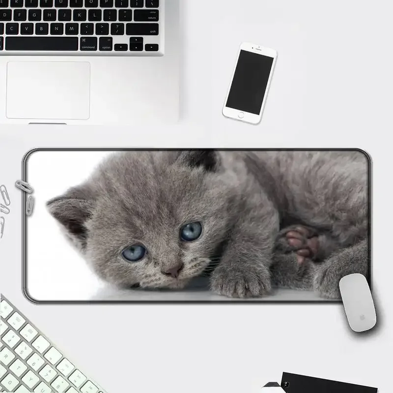 

Cute kitten funny cat Laptop Gaming Mice Computer Gaming Mousepad Anti-slip Natural Rubber with Locking Edge Gaming Mouse Mat