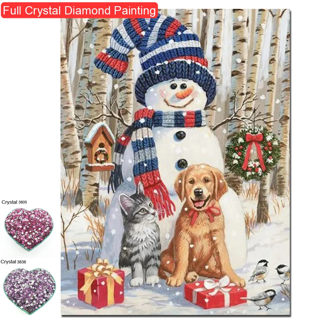 Sophie Beauty Diamond Mosaic 5D DIY Embroidery Art Full Crystal/AB Square Drill Christmas Diamond Painting Winter Diamond Art