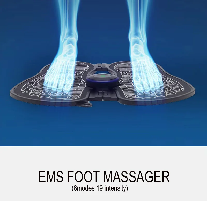 Electric EMS Foot Massager Pad Electrical Muscle Stimulation Foot Massager USB Charging Portable Foldable Massage Mat