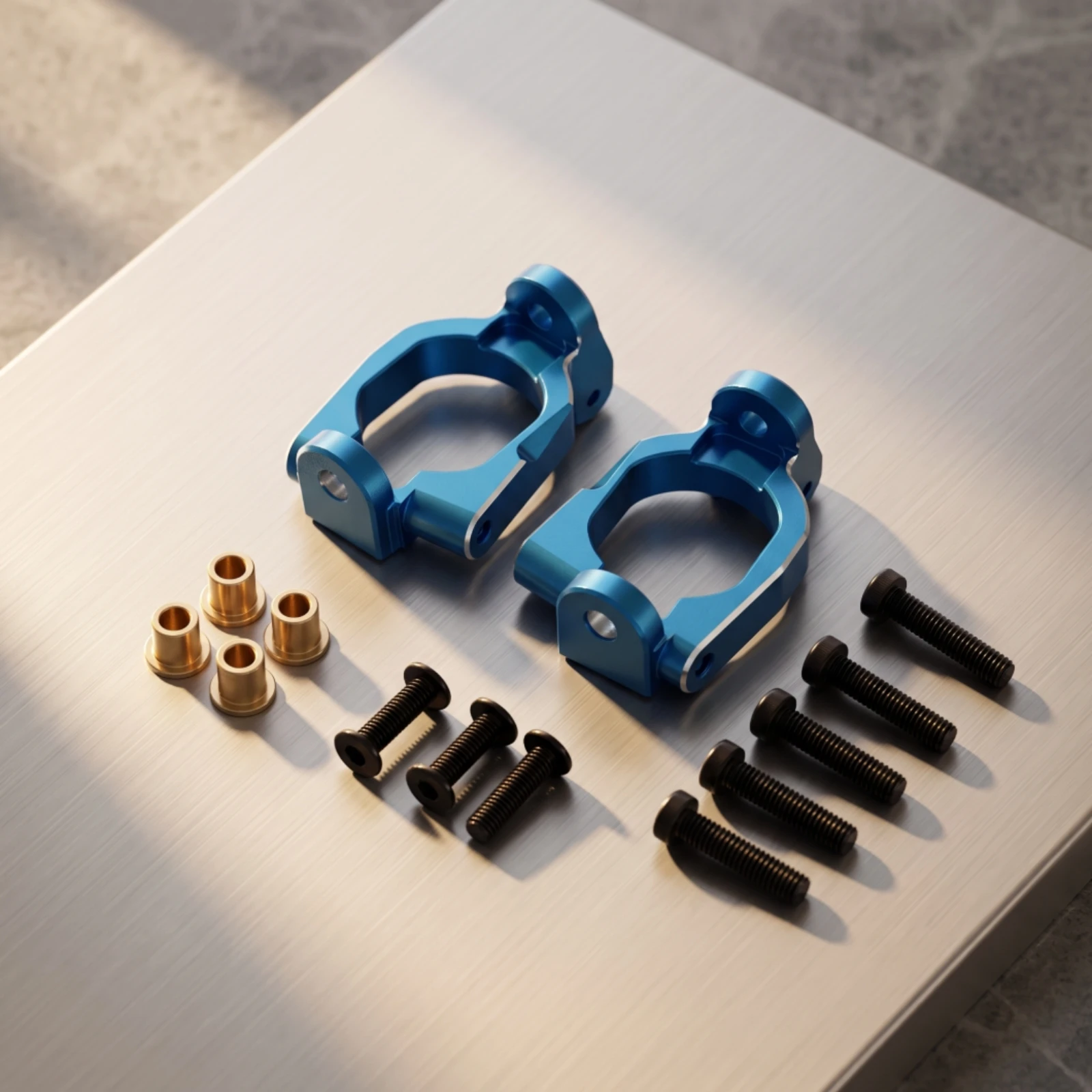 2 Pieces Front C-Seats with Screws Metal C-Shaped Hub Carriers Front Wheel Seat Machined Upgrade Parts High Reliability